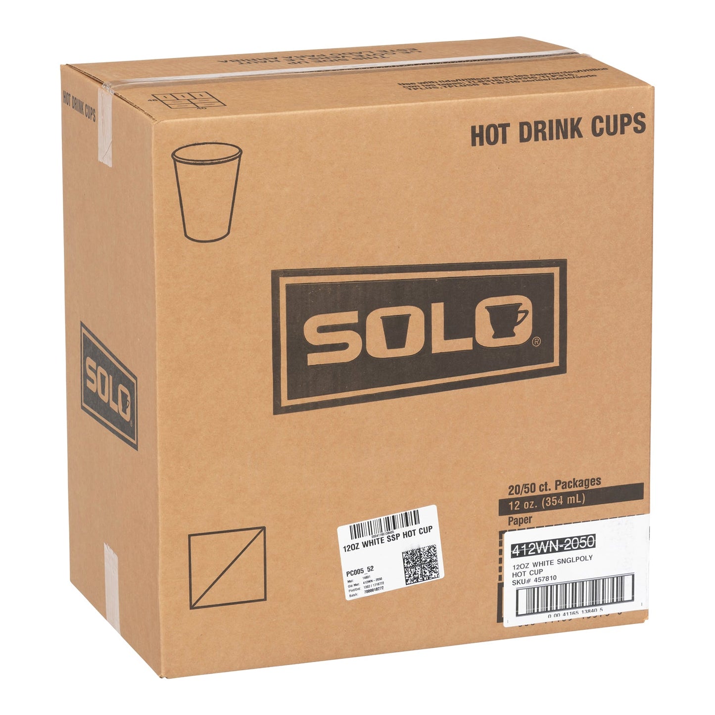 SOLO - WHITE HOT CUP 12OZ 1000EA