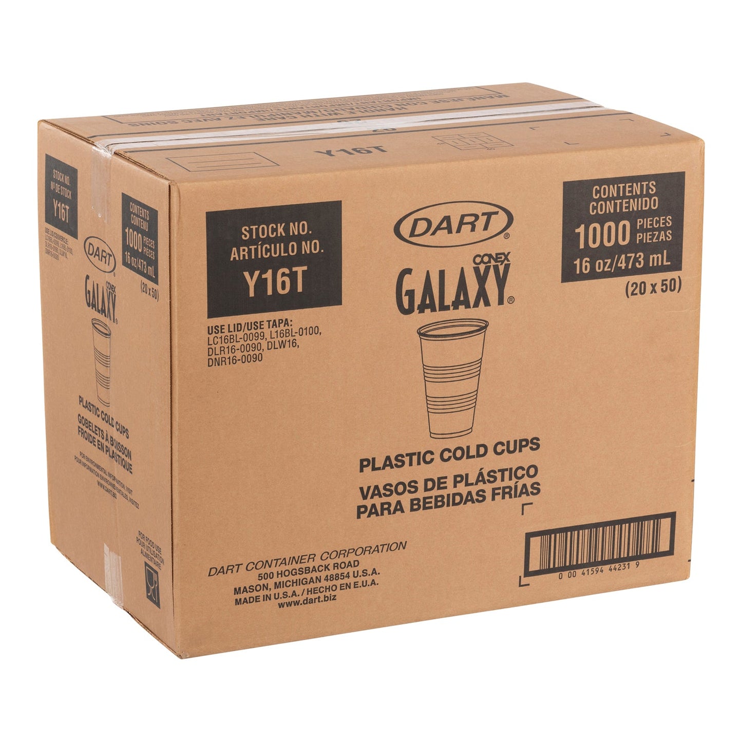 DART - GALAXY 16OZ TRANS CUP 20x50EA