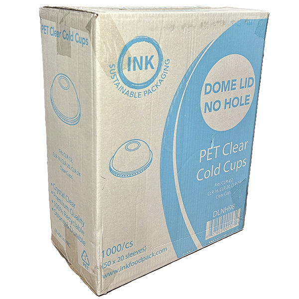 MAHER - NO-HOLE CLEAR DOME LIDS FOR CUP 98mm 20x50 PK