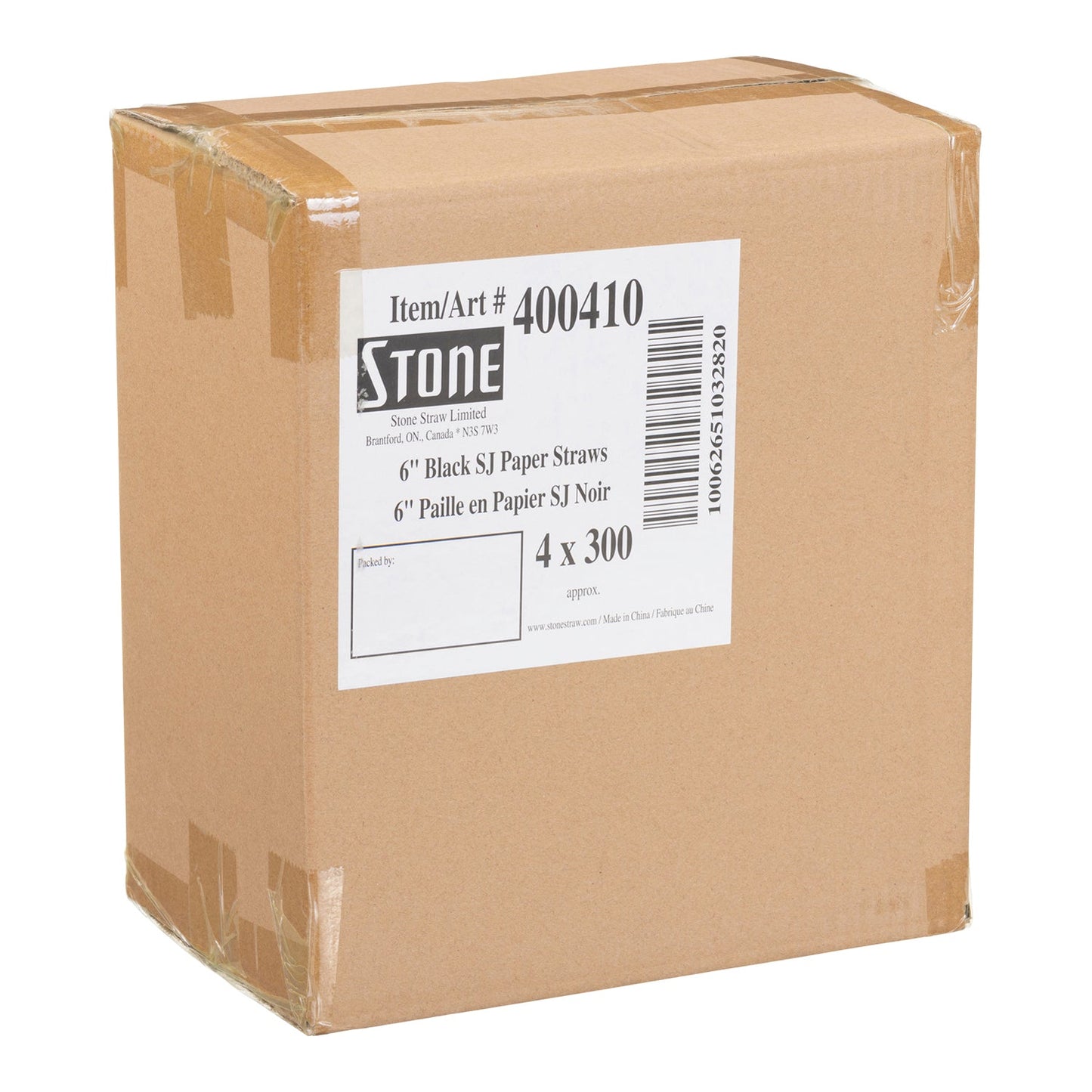 STONE STRAW - 6" SOLID BLACK SUPER JUMBO PAPER 4x300 EA