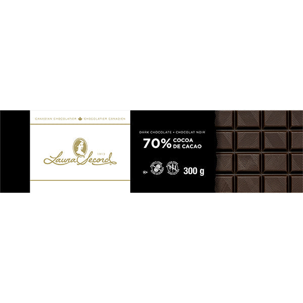 LAURA SECORD - 70% DARK CACAO CHOCOLATE BAR 18x300 GR