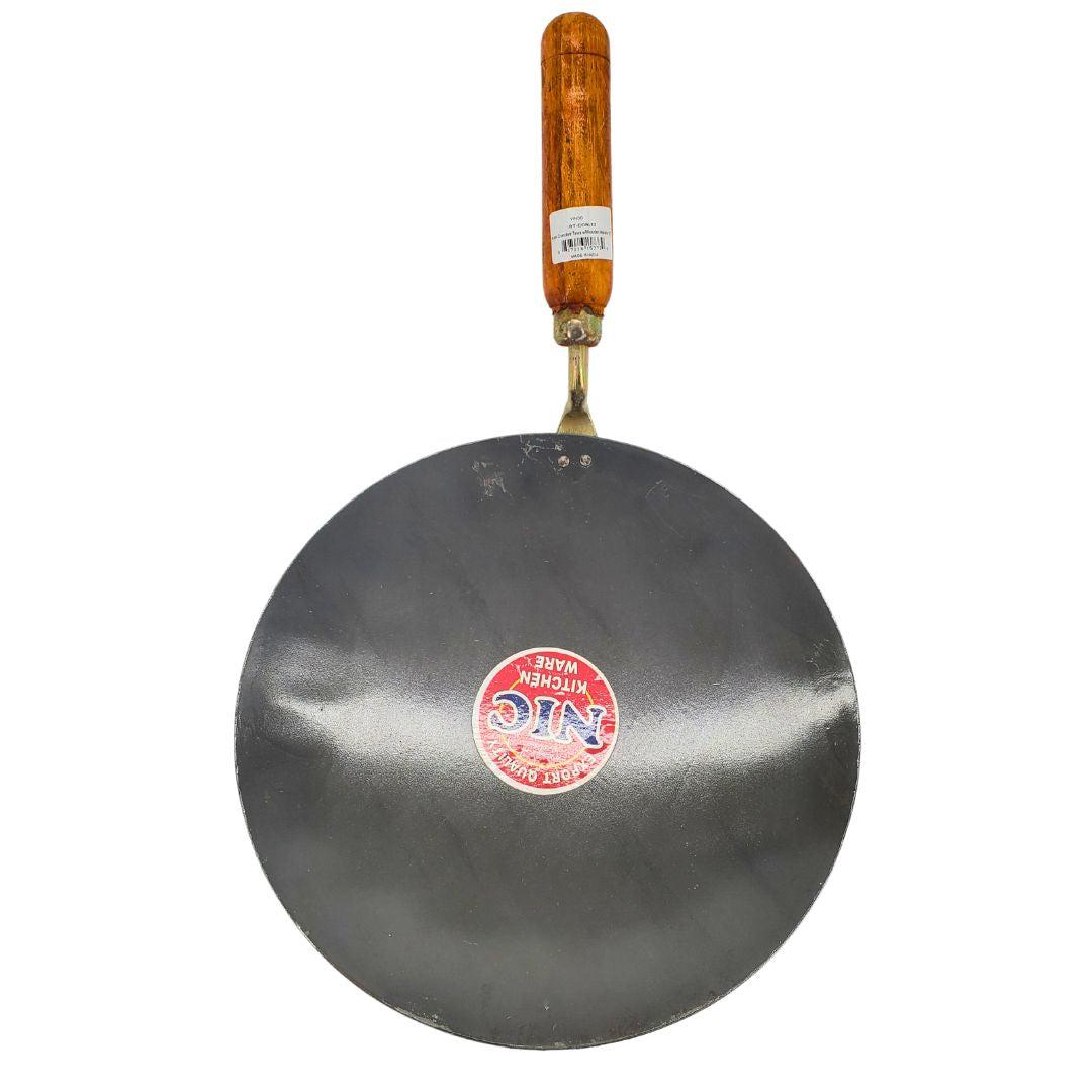 XC - Noor - Iron Tava 12 - Concave w/Wooden Handle