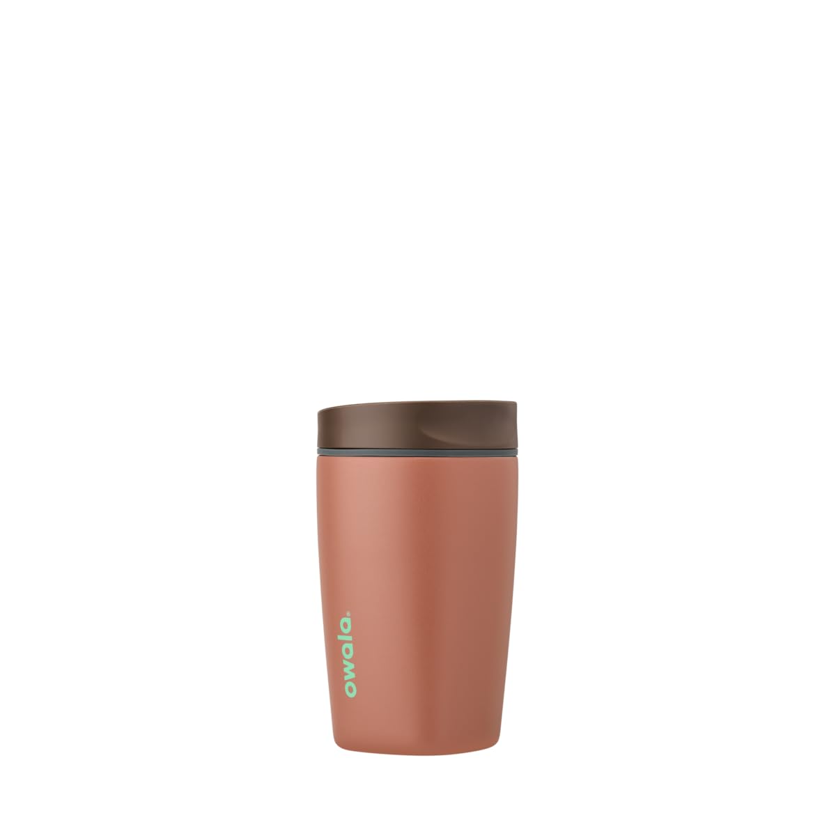 Owala SmoothSip Slider Insulated Stainless Steel Coffee Tumbler, Reusable Iced Coffee Cup, Hot Coffee Travel Mug, BPA Free 12 oz, Cozy Cocoa