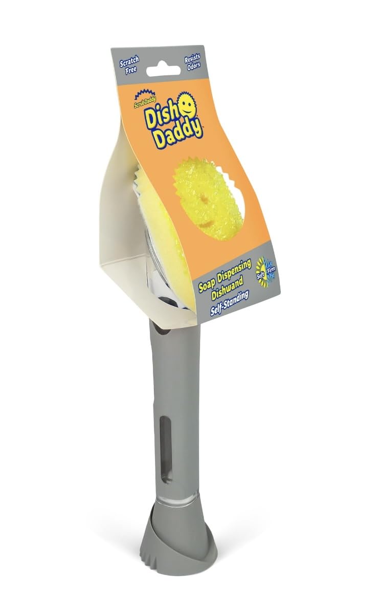 Scrub Daddy Self- Standing Soap Dispensing Dishwand, Silver SCRUB DADDY