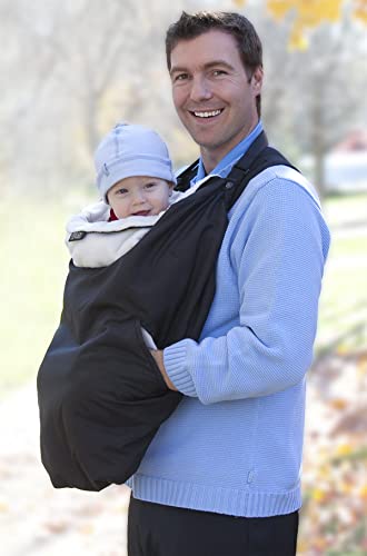Jolly Jumper Baby Carrier Snuggle Cover - Black - Universal Fit Cozy Carrier for Winter Baby Wearing Sweater with Hood & Pockets 🍁 All In One Marketplace Canada