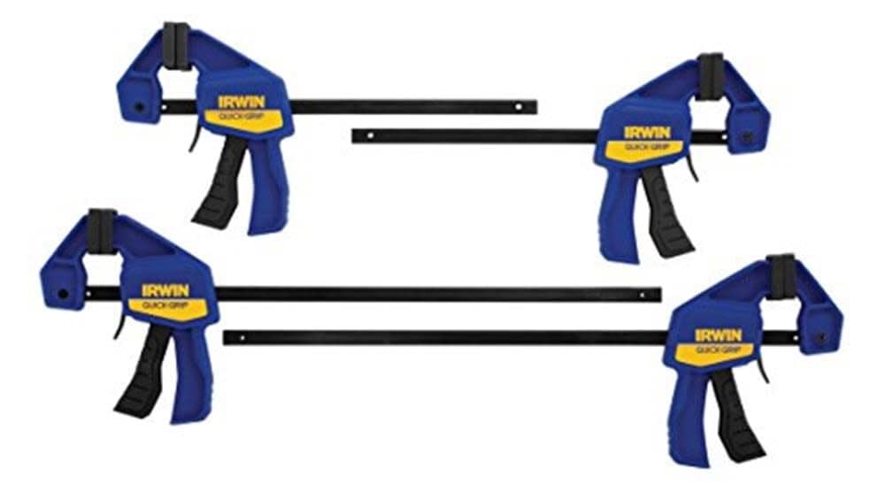 IRWINQUICK-GRIPOne-Handed Mini Bar Clamp 4 Pack, (2) 6", (2) 12", 1964748 IRWIN