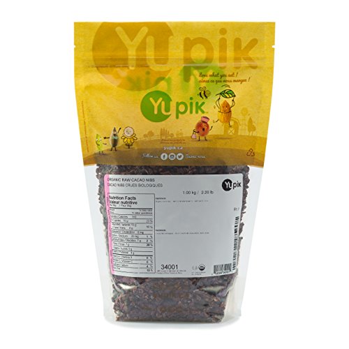 Yupik Organic Raw Cacao Nibs – 1 kg Pure, Unroasted Superfood for Baking & Snacking