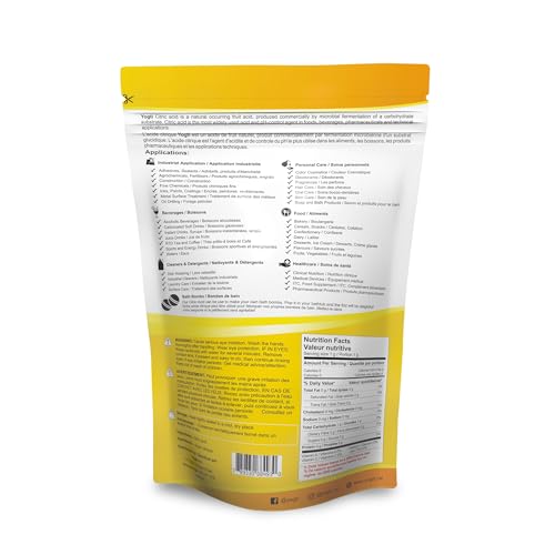 Yogti Citric Acid Powder, Food Grade, 100% Pure, Organic, Non-GMO (10 lb)