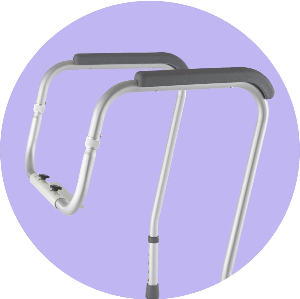 Medline Toilet Safety Rail for Seniors with Easy Installation; Height Adjustable Toilet Safety Frame; Bathroom Assist Rail with Armrests; Bathroom Safety; 250 lb. Weight Capacity - Available at All In One Marketplace Canada
