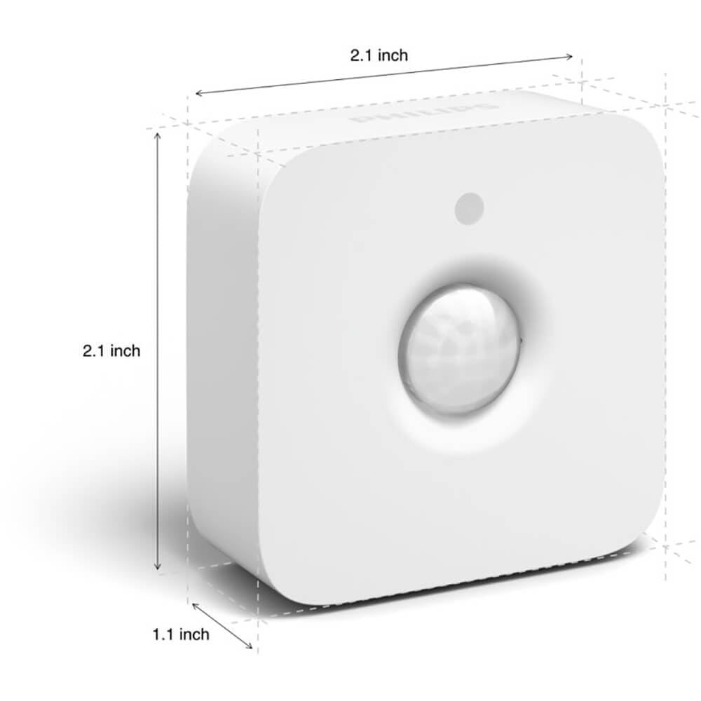 Philips Hue Indoor Motion Sensor for Smart Lights (Requires Hue Hub) - Wireless, Battery-Powered, Customizable Lighting - White