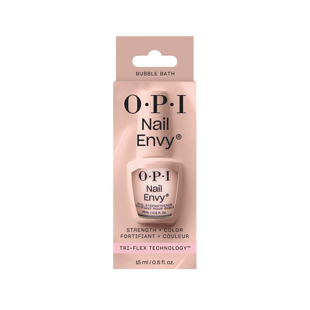 OPI Nail Envy Strengthener Bubble Bath | Sheer Nude Pink Crème Strengthening Nail Polish Treatment | Strengthen Weak & Thin Nails 🍁 All In One Marketplace Canada