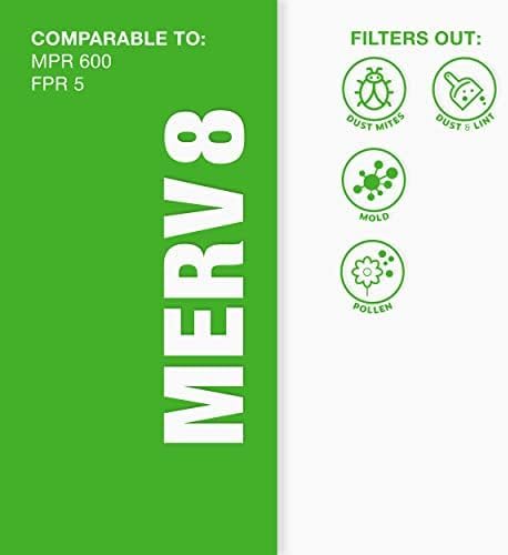 Aerostar 16x25x1" MERV 8 16X25X1 Merv 8 Pleated Air Filter, Made In The Usa, 6-Pack,White
