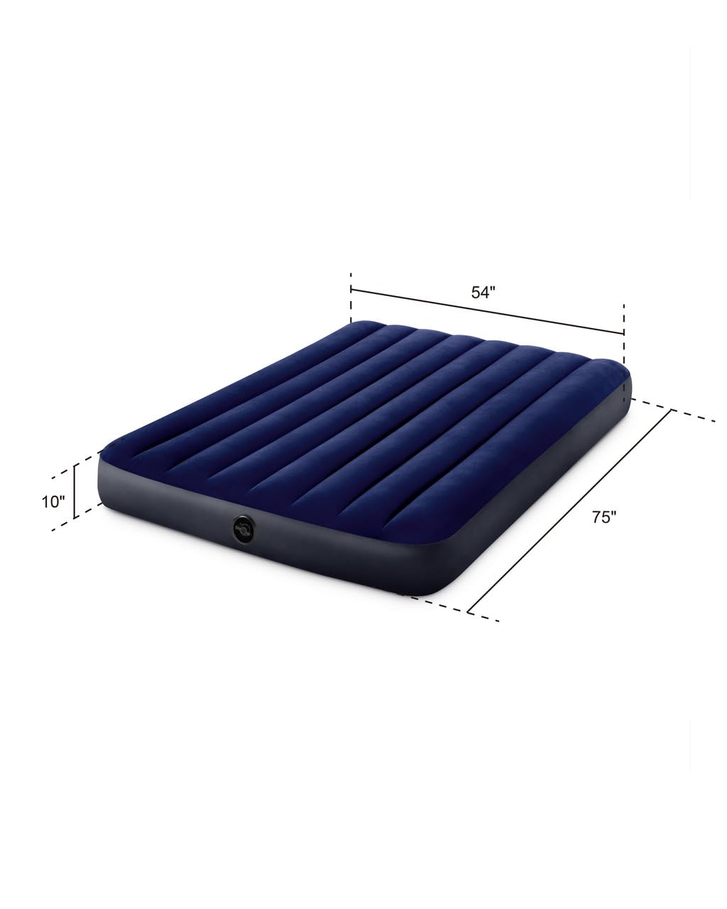 INTEX 64758E Dura-Beam Standard Downy Air Mattress: Fiber-Tech – Full Size – 10in Bed Height – 600lb Weight Capacity – Pump Sold Separately