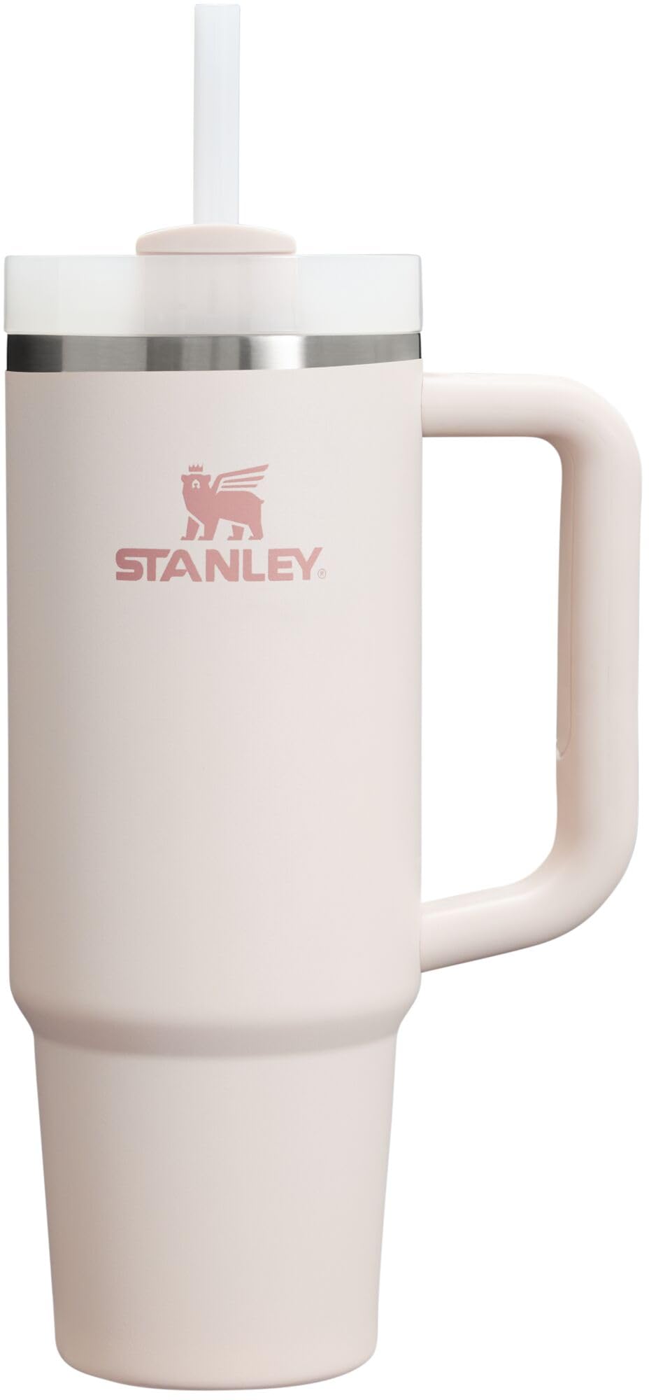 Gobelet Stanley Quencher H2.0 avec poignée et paille 887 ml | Couvercle 3 positions Flowstate | Compatible avec les porte-gobelets pour les voyages | Tasse isotherme en acier inoxydable | Sans BPA | Quartz Rose 2.0