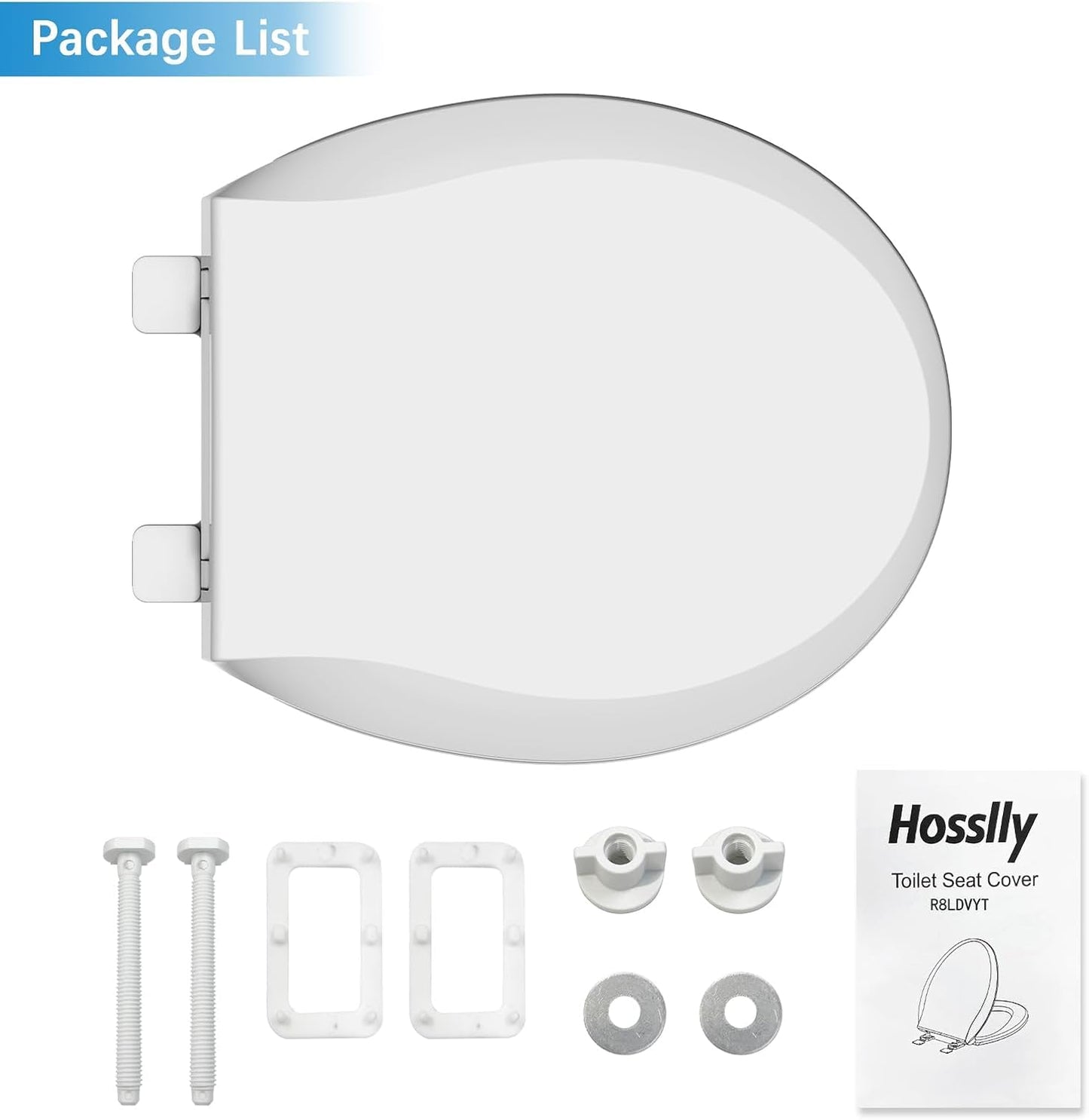 Soft Close Commercial Toilet Seat – 17 Round, Thickened White PP, Quiet Lid, Easy Install & Clean, Never Loosen, Restroom Grade, Fits Most Standard Toilets – Size: 17/19" PeacefulHues
