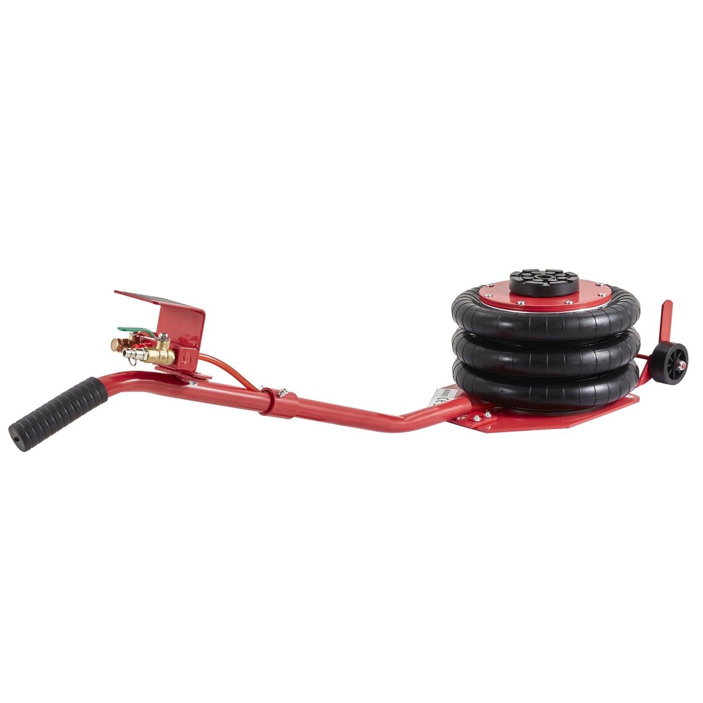 VEVOR Air Jack, 3 Ton/6600 lbs Triple Bag Air Jack, Airbag Jack with Six Steel Pipes, Lift up to 17.7 inch/450 mm, 3-5 s Fast Lifting Pneumatic Jack, with Long Handles for Cars, Garages, Repair, (Red) VEVOR