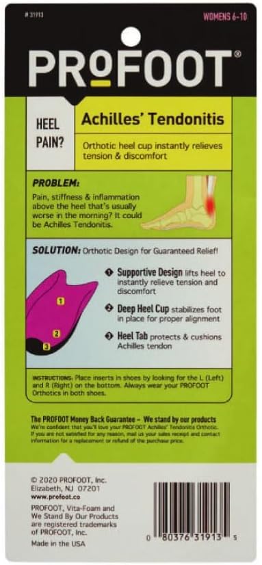 ProFoot Achilles Tendonitis Women's Orthotic Heel Cup, pack of 1