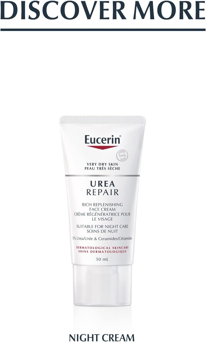 Eucerin Urea Repair Day Face Cream, 5% Urea, Non-Greasy, Dry Skin, 50mL π All In One Marketplace Canada
