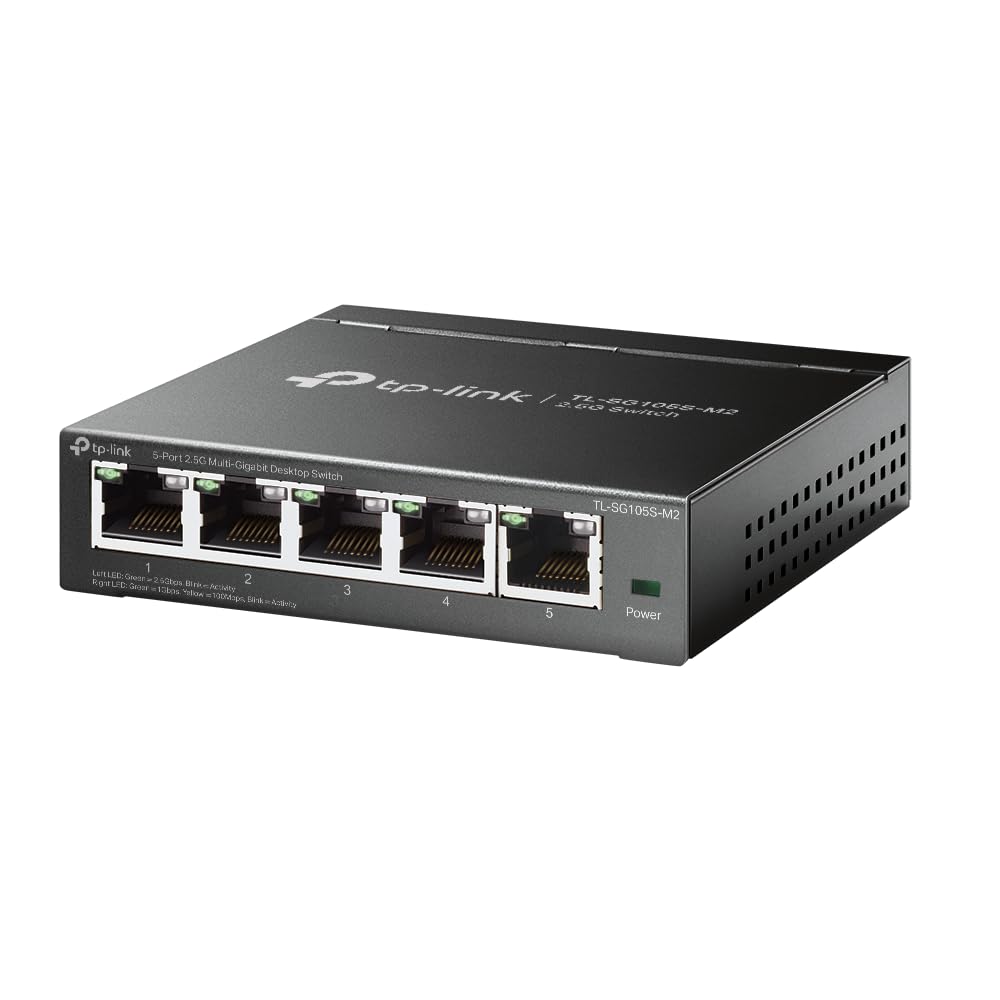 TP-Link TL-SG105S-M2 | 5-Port 2.5G Multi-Gigabit Unmanaged Network Switch, Ethernet Splitter | 2.5G Bandwidth | Plug & Play | Desktop/Wall-Mount | Fanless Metal Design | Limited Lifetime Protection ๐ All In One Marketplace Canada