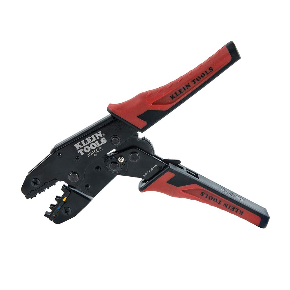 Klein Tools 3005CR Wire Crimper Tool, Ratcheting Insulated Terminal Crimper for 10 to 22 AWG Wire KLEIN TOOLS