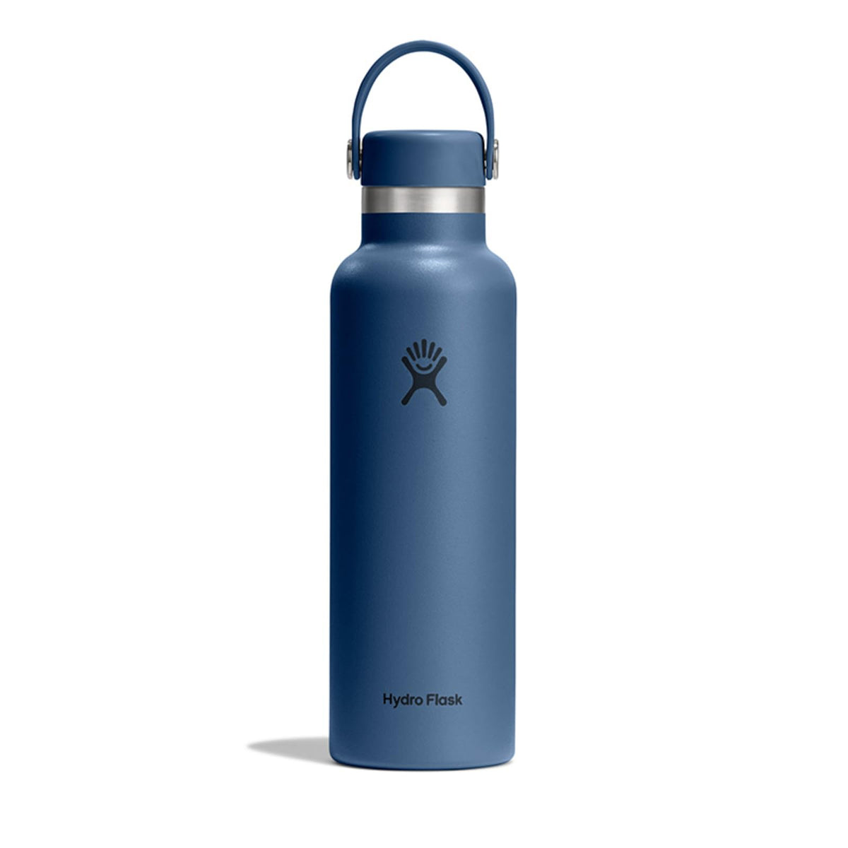 Hydro Flask 21 Oz Stainless Steel Standard Mouth Water Bottle with Flex Cap and Double-Wall Vacuum Insulation, Harbor Blue