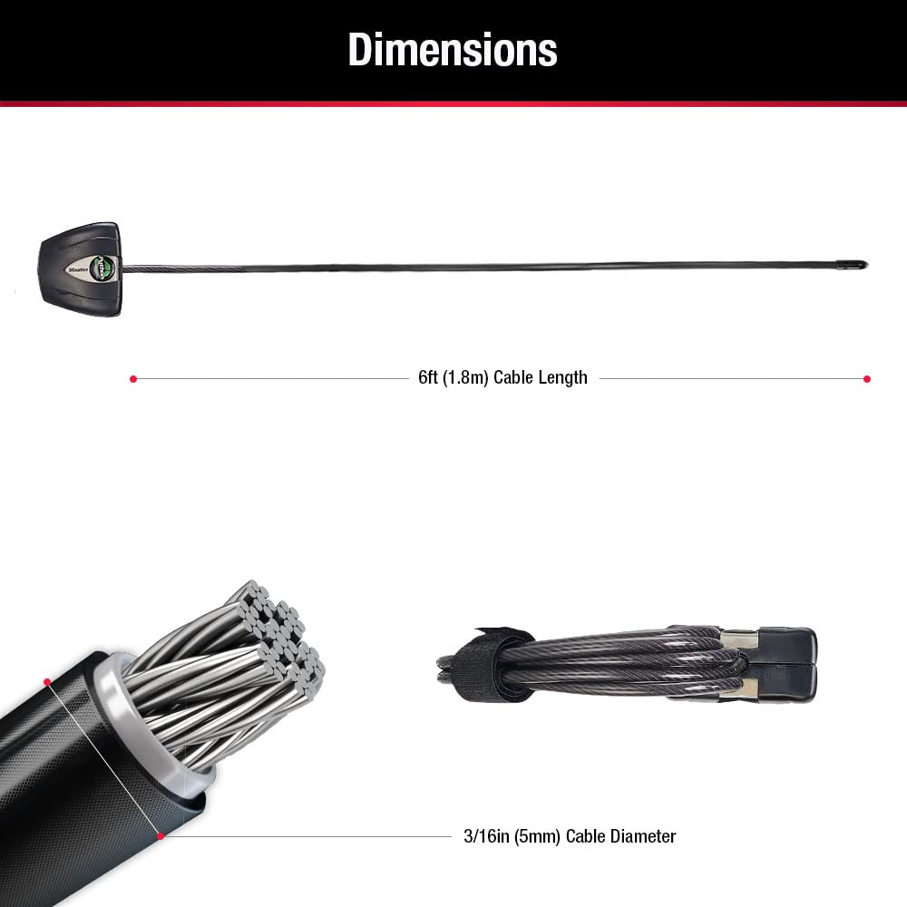 Master Lock Python Cable Lock, Cable Lock with Keys, Trail Camera and Kayak Locking Cable, 2 Pack, 8417T,Black Master Lock