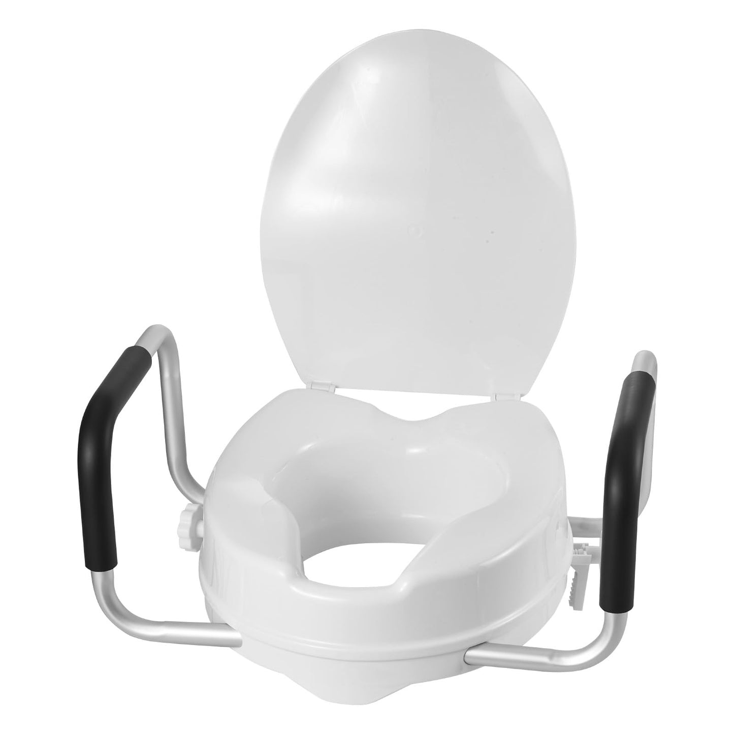 VEVOR Raised Toilet Seat with Arms, 300 lbs Load Capacity, 4-Inch Lift Height, Widened Commode Elevated Toilet Seat Riser with Padded Handles for Seniors, Elderly, Handicap, Disabled, and Adults Use VEVOR