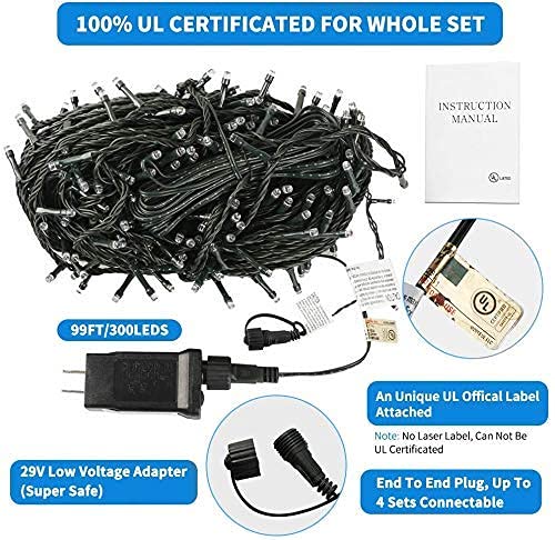 Tcamp 105FT 300LED Christmas Tree Lights End to End Plug, Memory Function 🍁 All In One Marketplace Canada