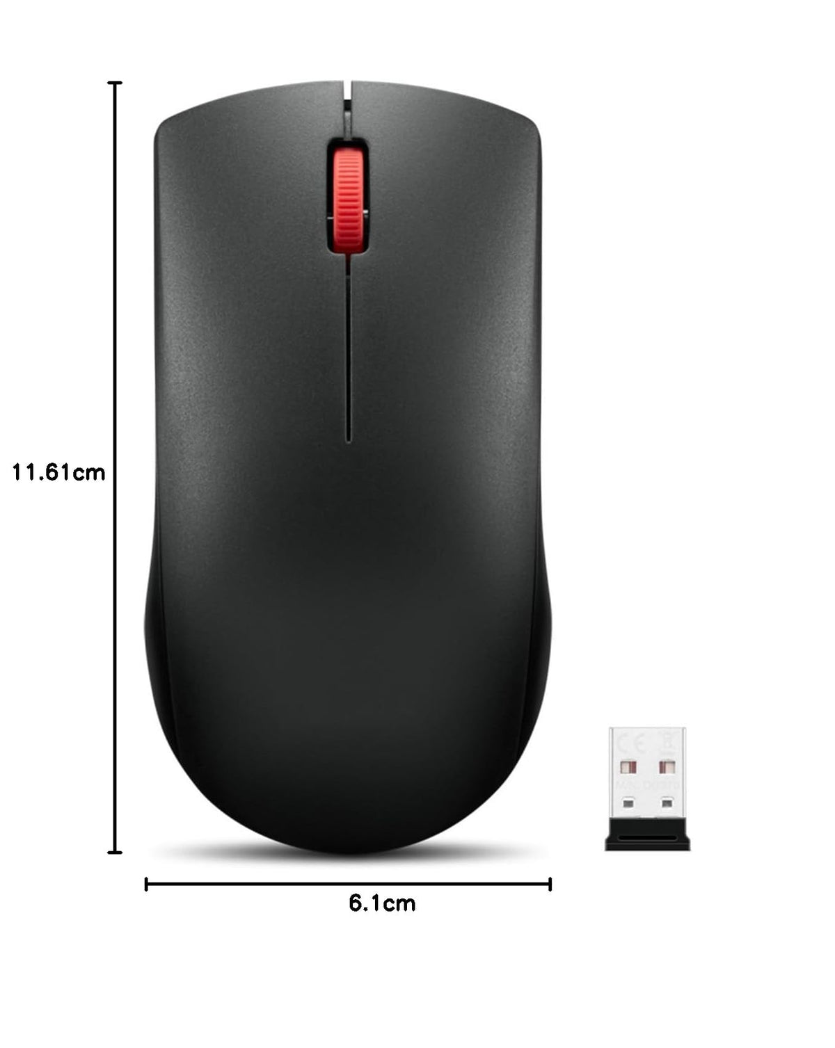 Lenovo Wireless Mouse (WL150) - 2.4G Nano USB-A Two-Handed Ergonomic Mouse - 3 Million Clicks, 1000DPI - Portable Compact Wireless Design - Computer and Laptop Accessories