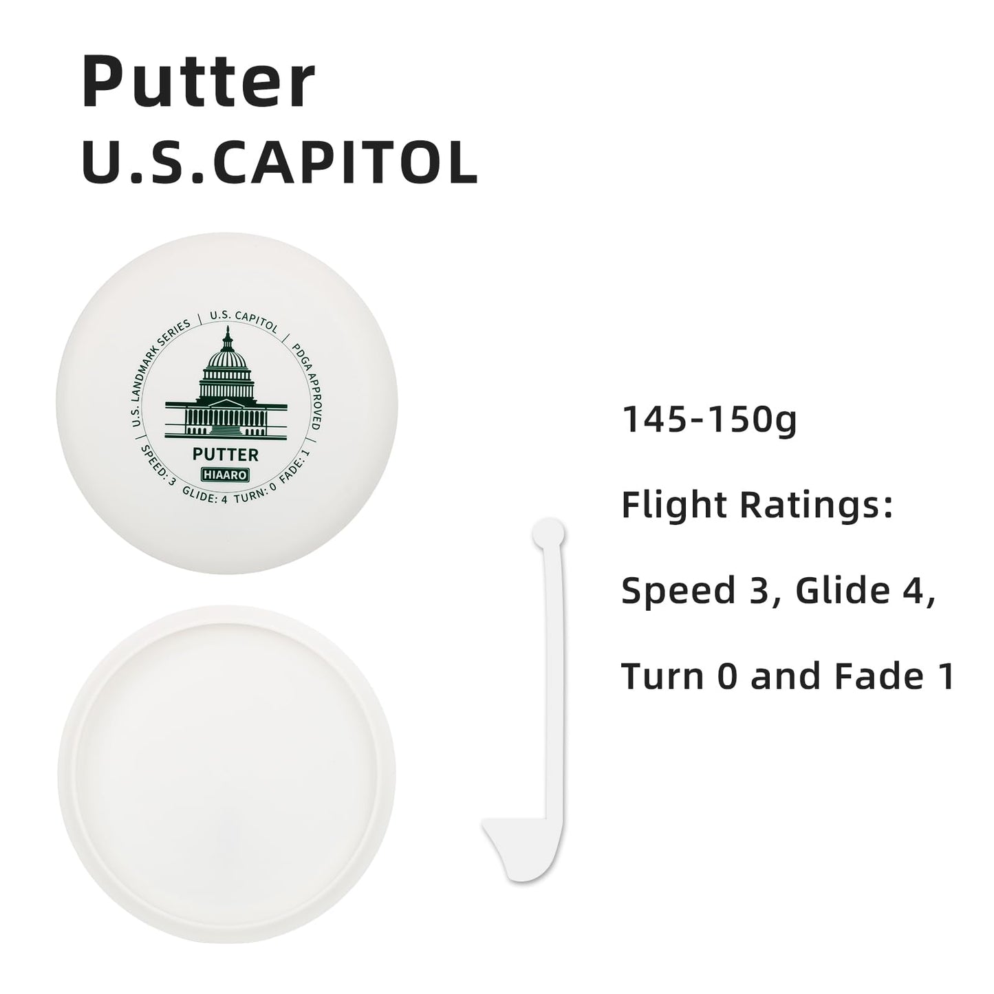 HIAARO Disc Golf Starter Discs Set | U.S. Landmark Series | 150 Class, 145-150g | PDGA Approved | Include 2*Driver 2*Mid-Range 2*Putter 1*Mini Marker - Available at All In One Marketplace Canada