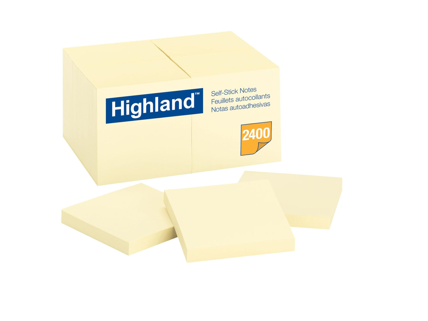 Highland Notes, 3 x 3-Inches, Yellow, 24-Pads/Pack Highland