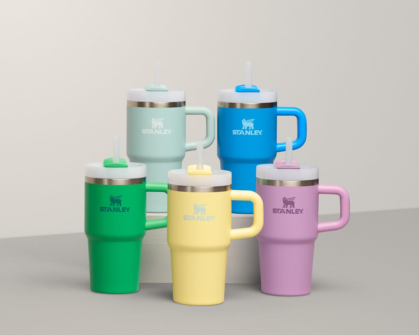 Stanley Quencher H2.0 Tumbler with Handle and Straw 14 oz Flowstate 3-Position Lid Cup Holder Compatible for Travel Insulated Stainless Steel Cup BPA-Free Seafoam