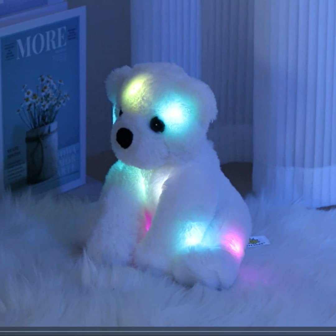 Bstaofy 9.5" Light up Polar Bear LED Stuffed Animals Night Light Soft Plush 🍁 All In One Marketplace Canada