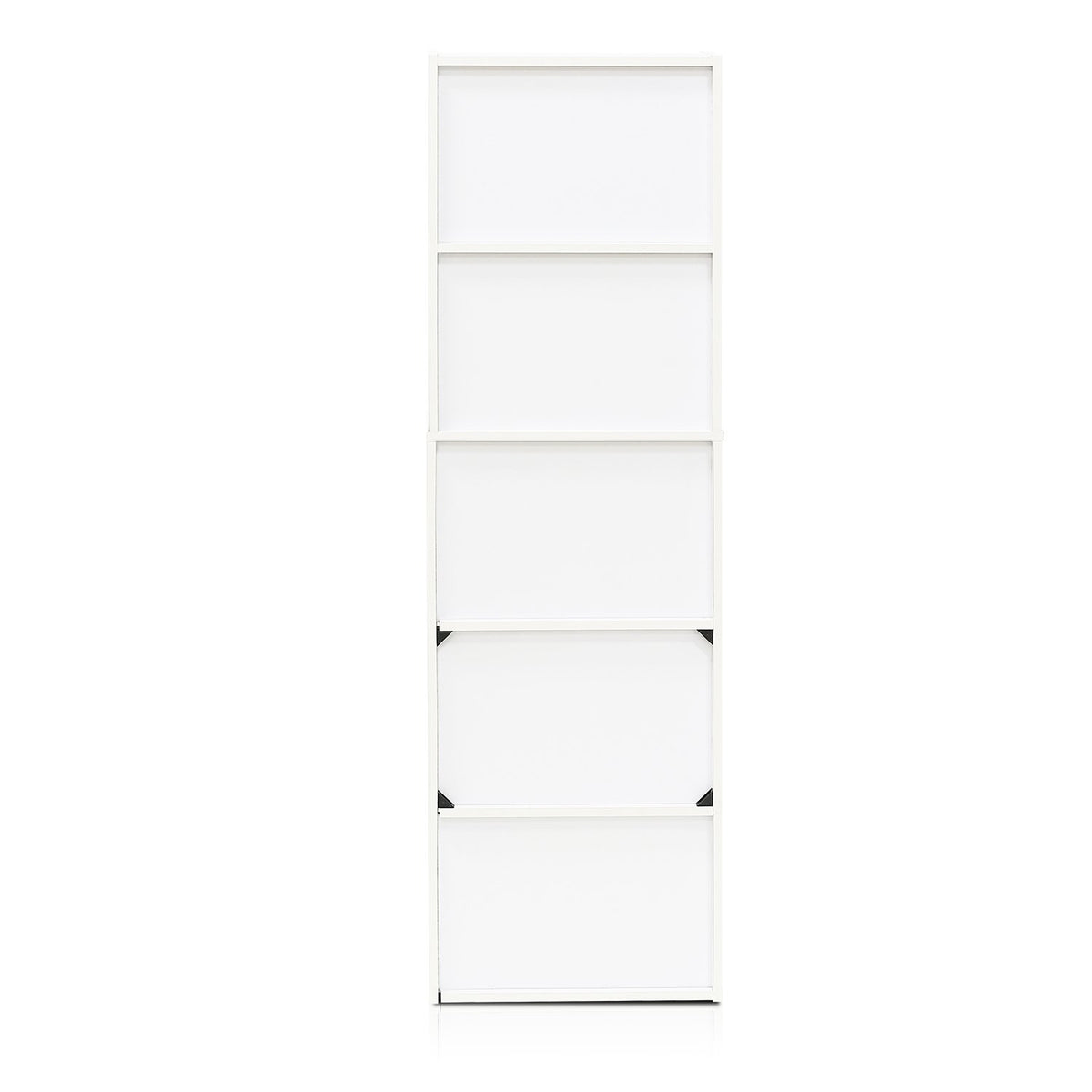 Furinno LUDER Book Shelf, 5-Cube Bookshelf, Bookcase with Open Shelf, 9.4 x 15.8 x 52, for Living Room, Bedroom, Home Office, White