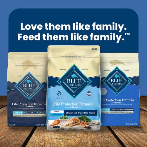 Blue Buffalo Life Protection Formula Chicken & Brown Rice Puppy Dry Dog Food with DHA & ARA, Supports Immunity with Antioxidant-Rich LifeSource Bits, Promotes Strong Bones, 2.7kg/6 lbs