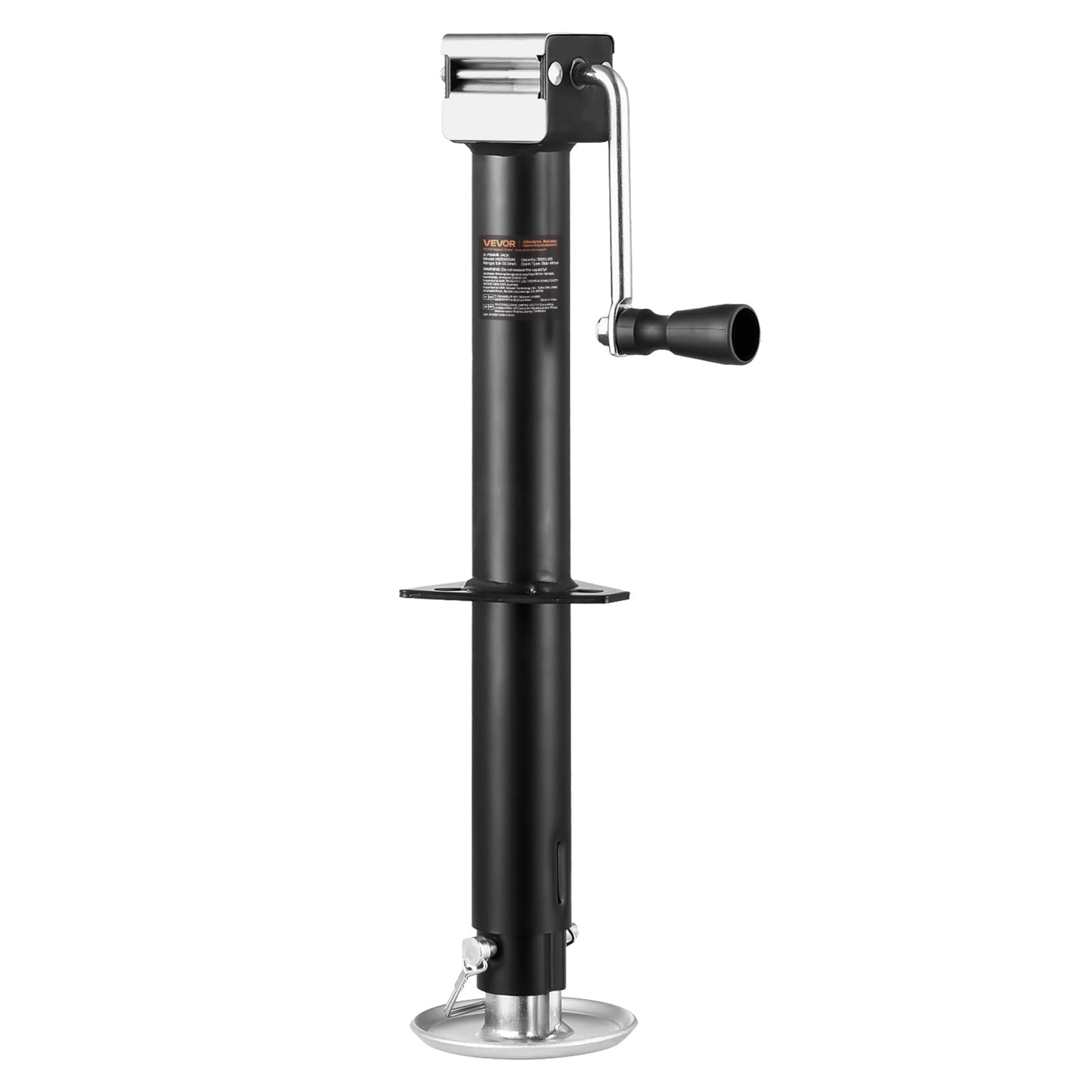 VEVOR A-Frame Trailer Jack, 5000 lbs Dynamic Load Capacity, Trailer Jack Stand with Handle & Rectangular Footpad, 15-inch Vertical Travel, Suitable for RV, Horse, Utility Trailers, Yacht Trailers VEVOR