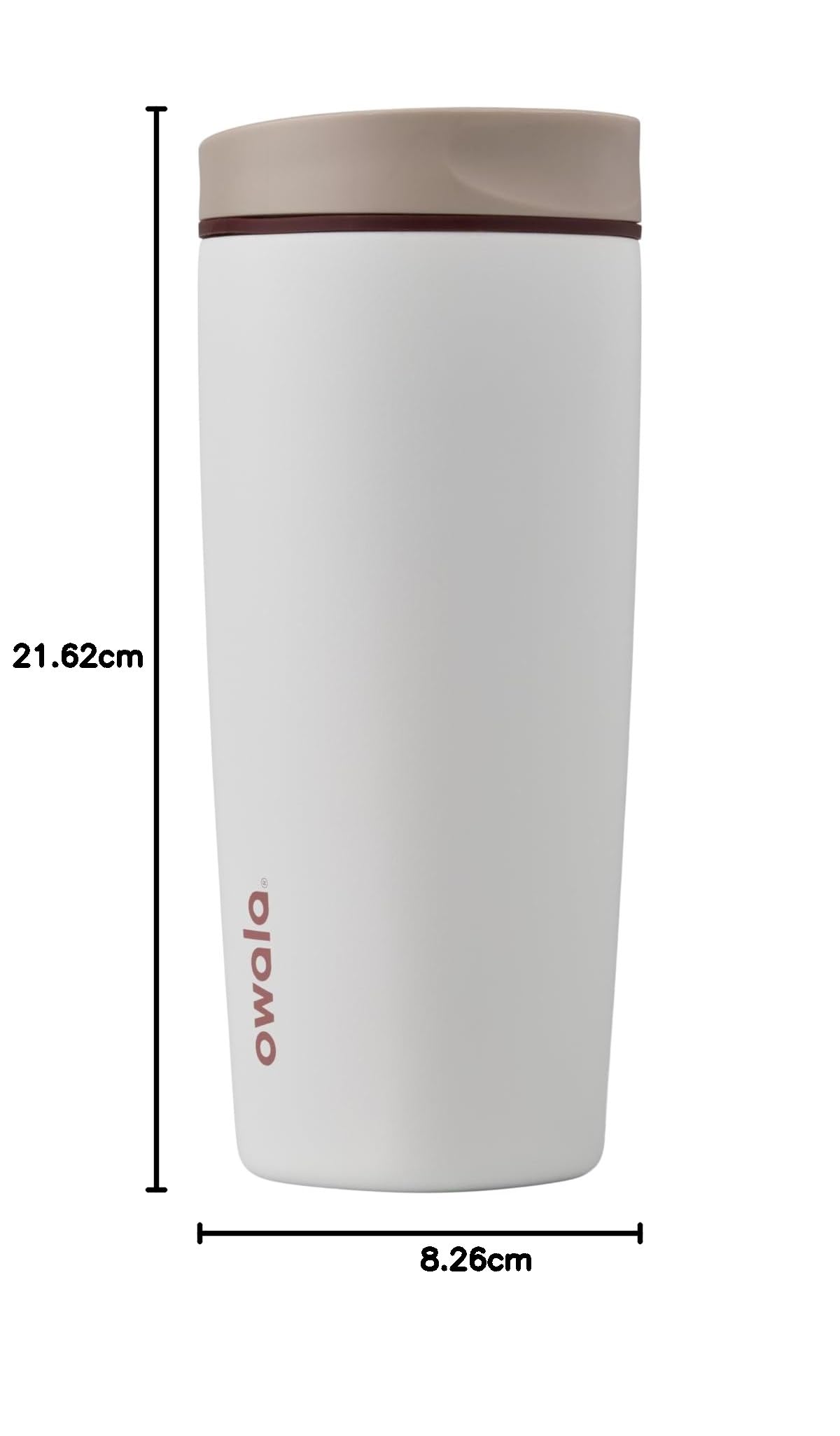 Owala SmoothSip Slider Insulated Stainless Steel Coffee Tumbler, Reusable Iced Coffee Cup, Hot Coffee Travel Mug, BPA Free 20 oz, Vanilla Bean