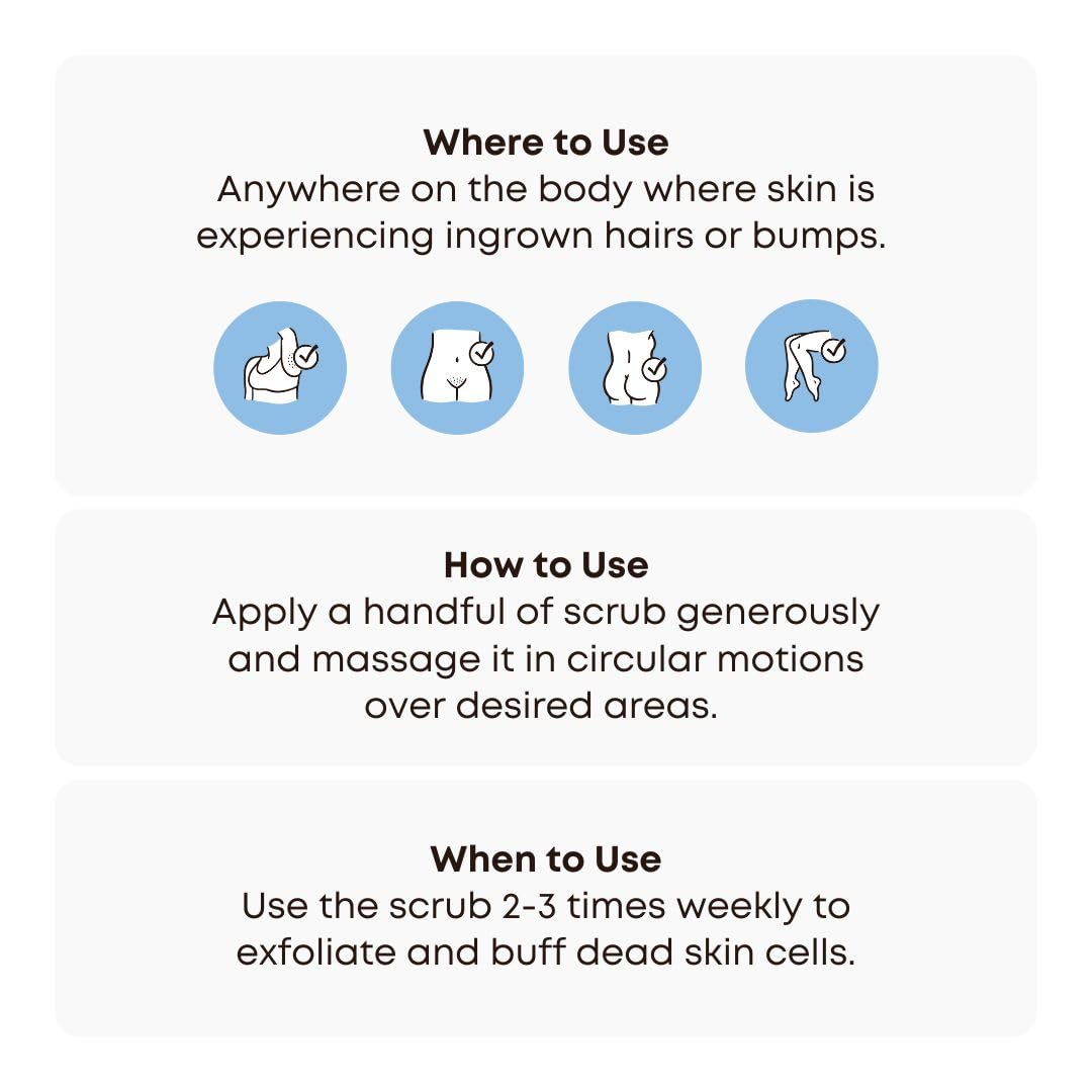 Bushbalm Ingrown Hair Exfoliating Scrub - Reduces Appearance of Ingrown Hairs and Razor Bumps, Soothes Skin and Post-Shave Redness - Nude, 236 ml - Available at All In One Marketplace Canada