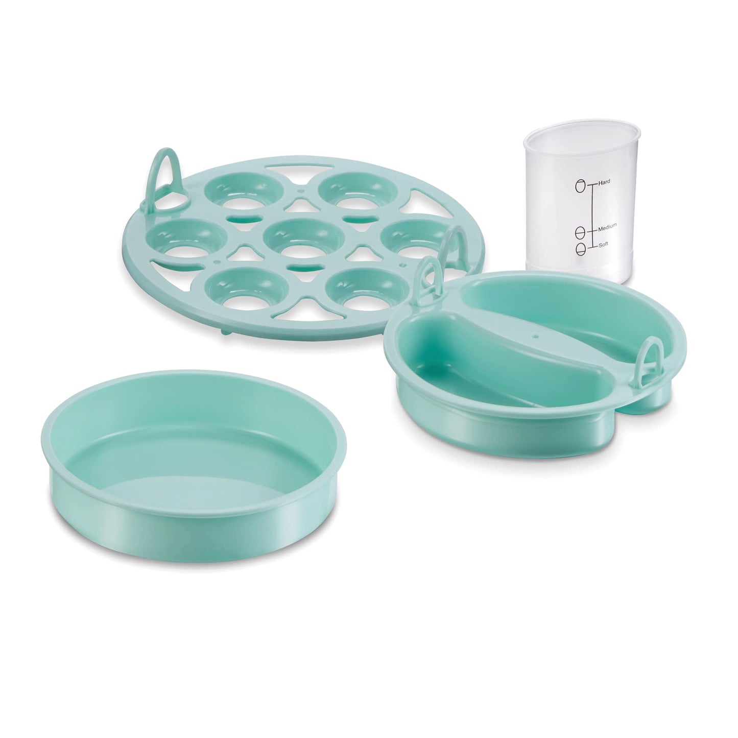 Hamilton Beach 3-in-1 Egg Cooker, Hard-Boiled, Poached, Omelets, 7 Egg Capacity, Teal, 25504G