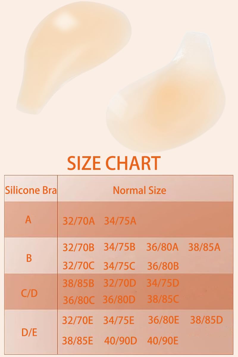 Deceny CB Sticky Bra Push Up Adhesive Bra Invisible Silicone Bra Backless Strapless Bras with Nipple Covers for Women(C/D,Beige) - Available at All In One Marketplace Canada