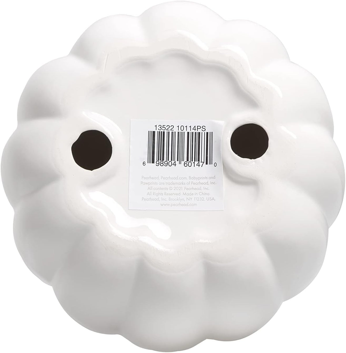 Citrouille en céramique blanche Pearhead, décoration d'automne pour la maison, décoration de fête moderne, décorations d'Halloween tendance, blanc, petit