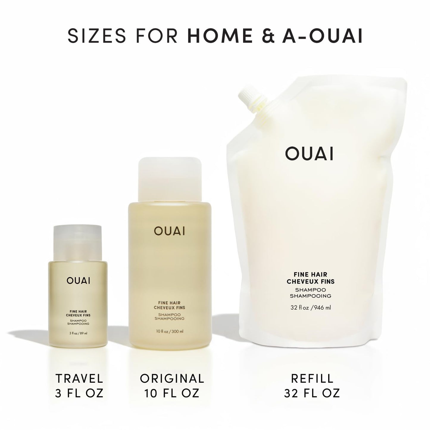 OUAI Fine Hair Shampoo - Biotin Thickening Shampoo for Flat, Thin Hair - Volumizing & Strengthening Keratin & Chia Seed Oil for Women & Men - Lightweight, Color-Safe, Sulfate Free, 10 Oz - Available at All In One Marketplace Canada