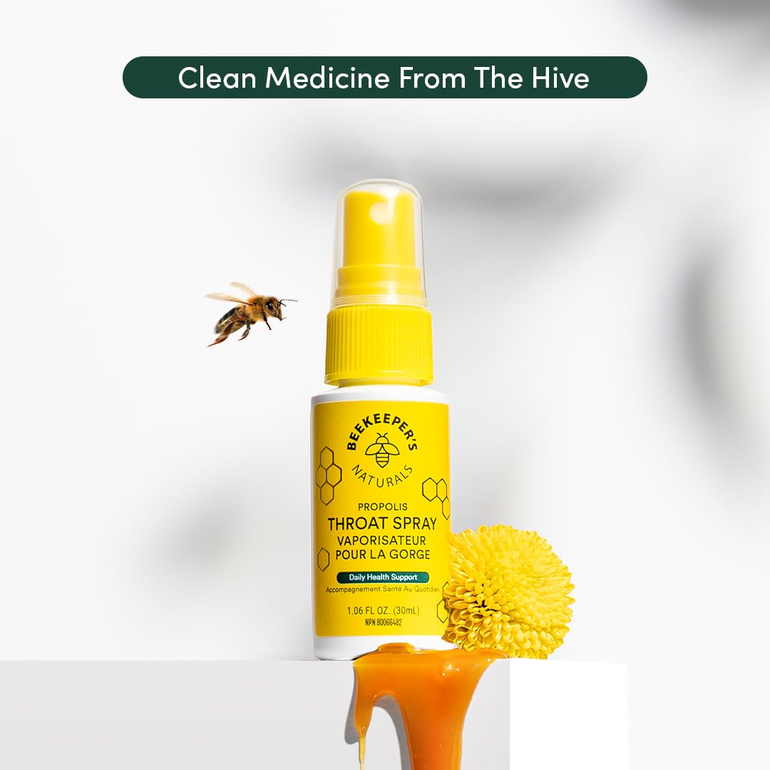 BEEKEEPER'S NATURALS Propolis Throat Spray - 85mg Bee Propolis Extract - Natural Immune Support, Sore Throat Relief & Antioxodant Support - Antioxidants, Keto, Paleo, Gluten-Free (1.06 oz)