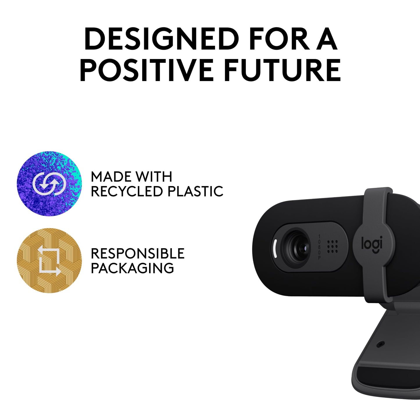 Logitech Brio 101 Full HD 1080p Webcam for Meetings, Streaming, Desktop, Laptop, PC - Built-in Mic, Shutter, Works with Zoom, Microsoft Teams, Nintendo Switch 2’s New GameChat Mode, USB-A,-Black - Available at All In One Marketplace Canada