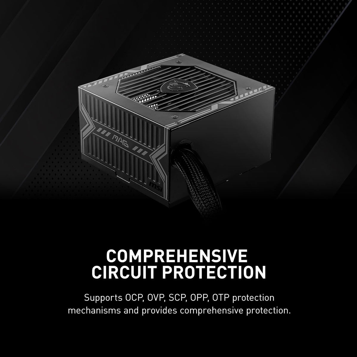 MSI MAG A650BN, Non-Modular Compact 650W Power Supply, 80+ Bronze, Low-Noise Fan, Active PFC Design, 5 Year Warranty