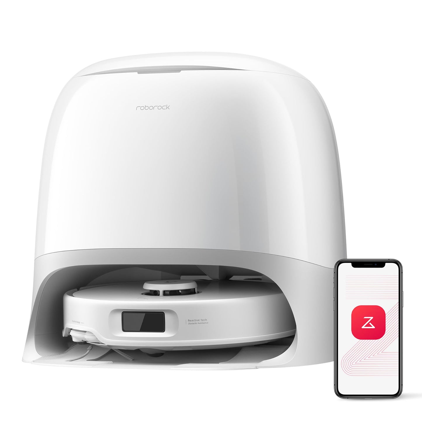 roborock Qrevo Curv S5X Robot Vacuum and Mop, 18,500Pa Suction, Zero-Tangling Design, FlexiArm Side Brush & Mop, Smart Obstacle Avoidance, Self-Washing & Drying, Self-Emptying, Perfect for Carpet - Available at All In One Marketplace Canada