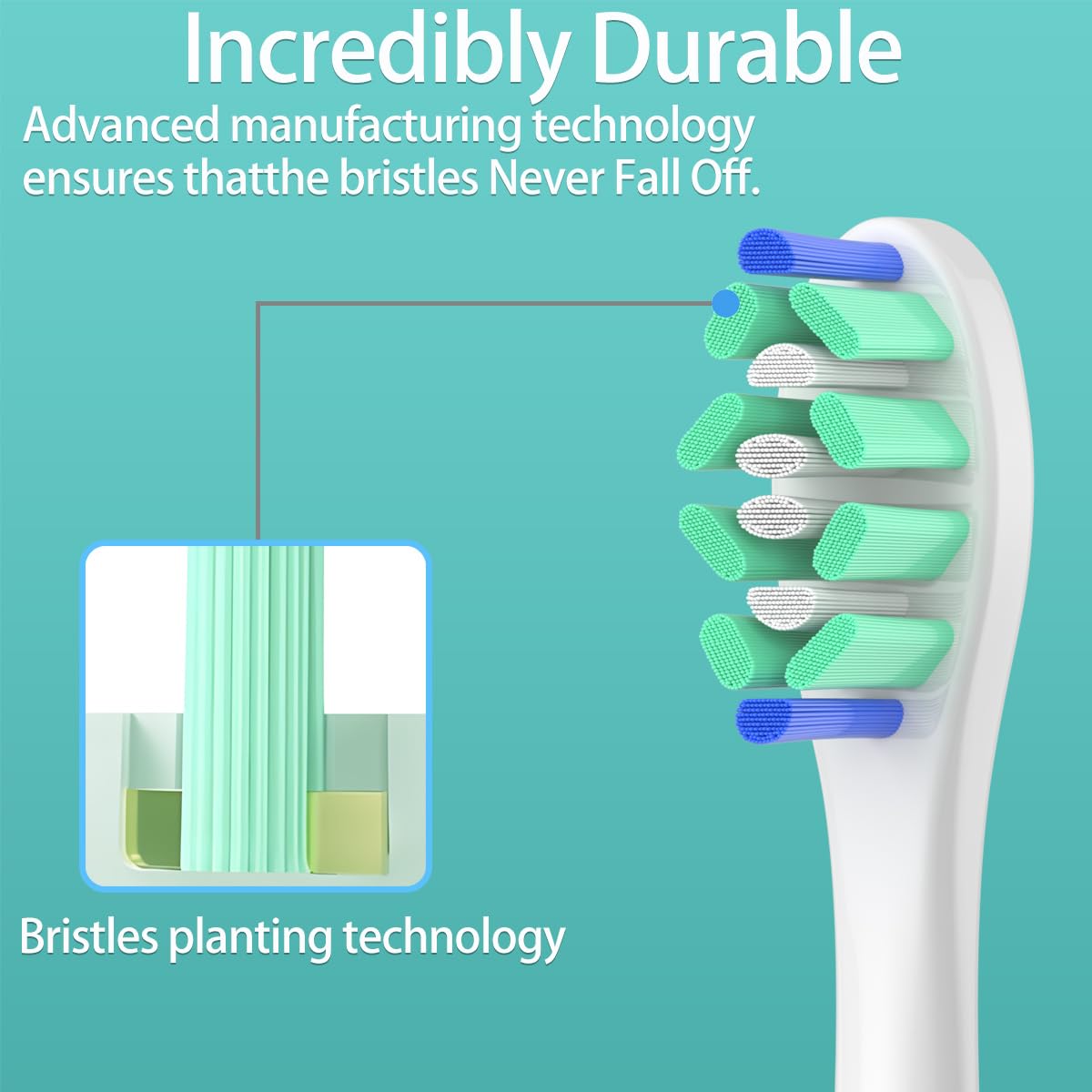 Toothbrush Head Compatible with Philips Sonicare Electric Toothbrush, Replacement Brush Heads for Phillips Sonicare 4100 5100 6100 9900 C2 W3 and More Click-on Handles (8white+8black) - Available at All In One Marketplace Canada