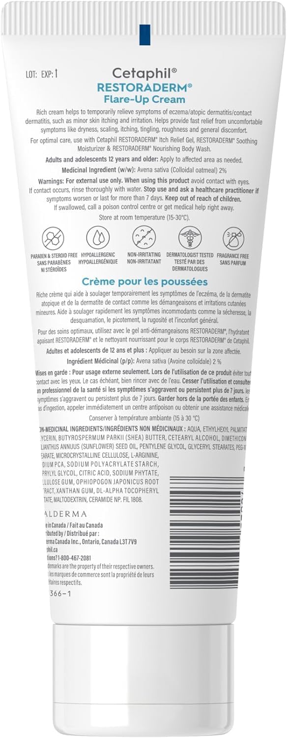 Cetaphil Restoraderm Eczema Flare-Up Cream, Fragrance Free, 227g
