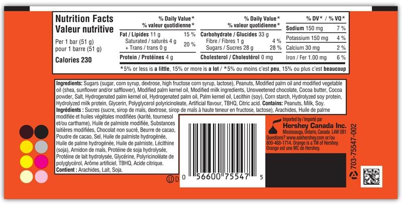 REESE'S + Nougat Peanut Butter Candy Bar, 51g (18-Pack)