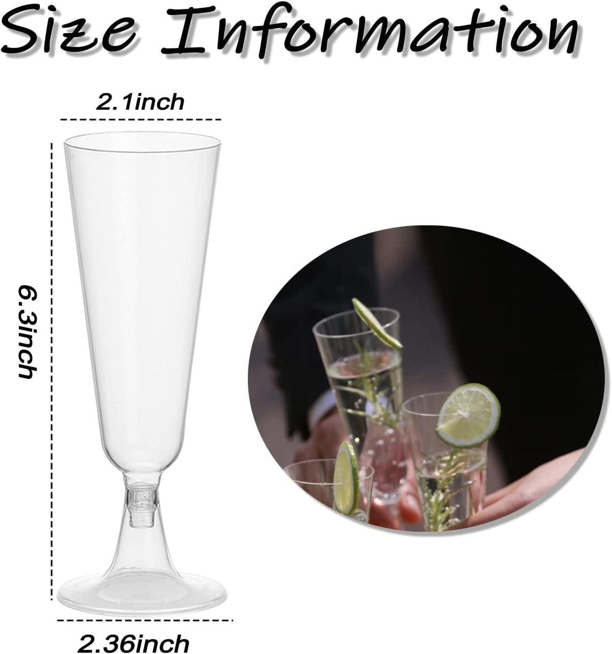 100 Pcs 5oz Clear Disposable Plastic Champagne Flutes 🍁 All In One Marketplace Canada